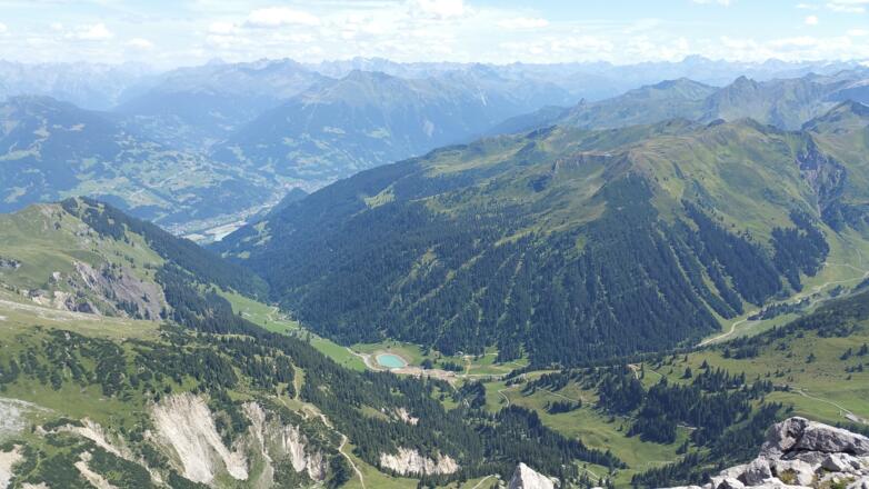 Blick vom Saulakopf ins Rellstal, Montafon