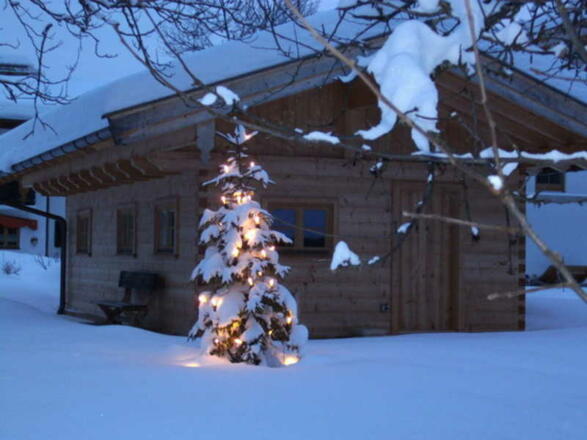 Verschneiter Christbaum