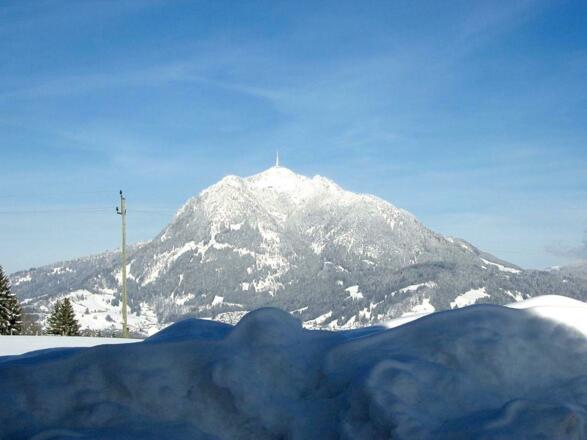 Blick auf den Grünten im WInter