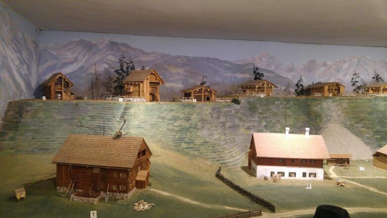 Modelle der Hütten und Häuser in Bad Goisern
