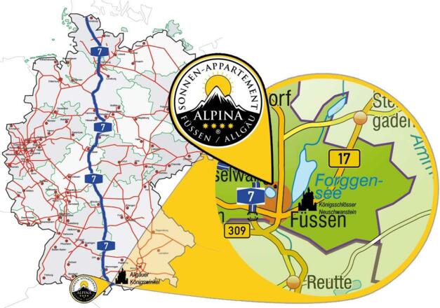 ALPINA Füssen Anfahrt Allgäu Neuschwanstein