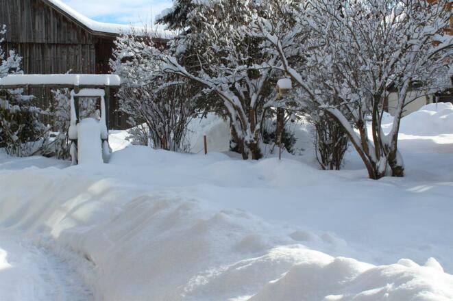 Winterlandschaft im Garten