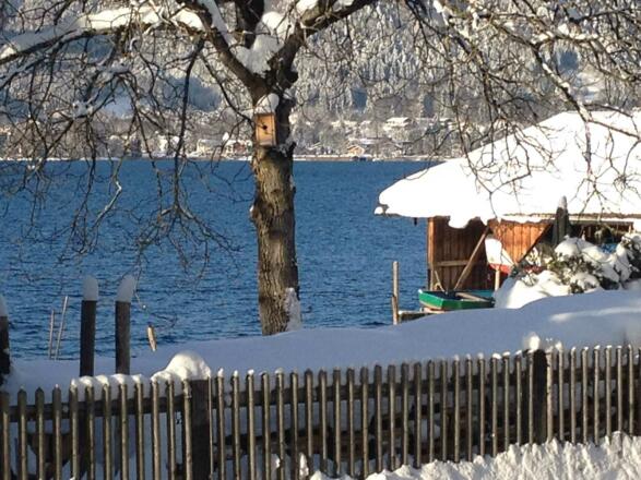 Aussicht vom Wohnzimmer Winter (rechtes Fenster)
