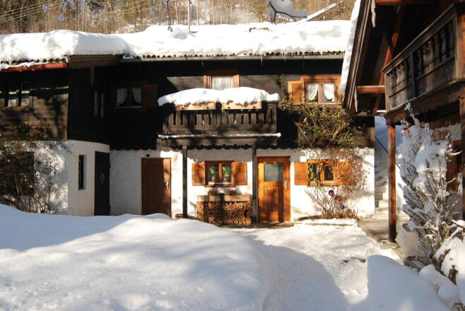 Ferienwohnung Südansicht Balkon Winter 2019