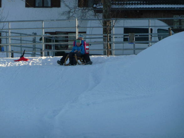 Start Schlittenbahn, direkt hinter dem Winterauslauf