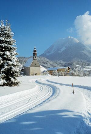 Die Langlaufloipe in St. Agatha direkt beim Agathawirt
