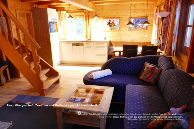 Wohnbereich der Fewo im OG: - hier bleiben keine Wünsche offen!