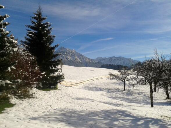 Winterliche Balkonausssicht