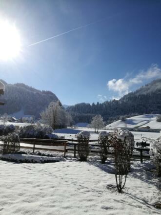Wintertraum Ausblick Terrasse
