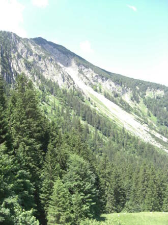 Blick vom Balkon auf die Brecherspitz