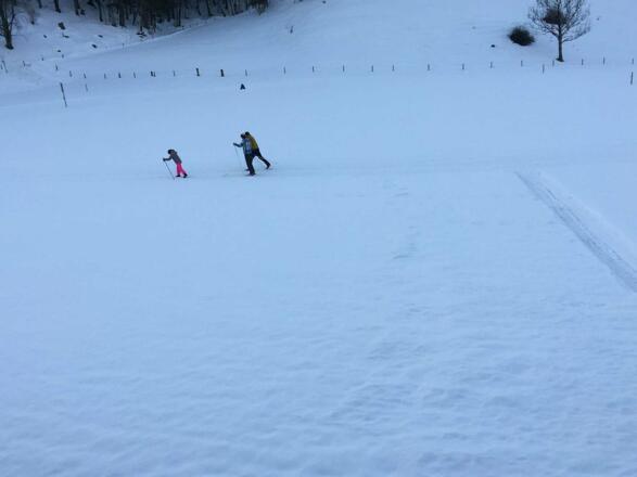weitläufige Langlaufloipe direkt hinter unserem Haus