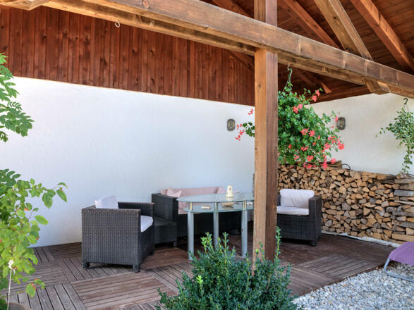 Ferienwohnung Flake überdachter Freisitz