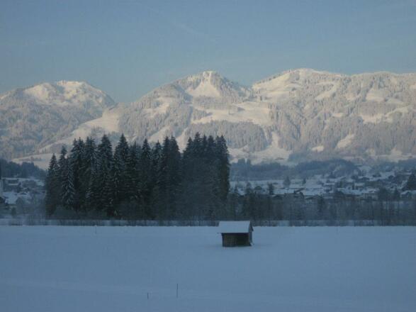 Blick vom Haus Vogler auf die Berge