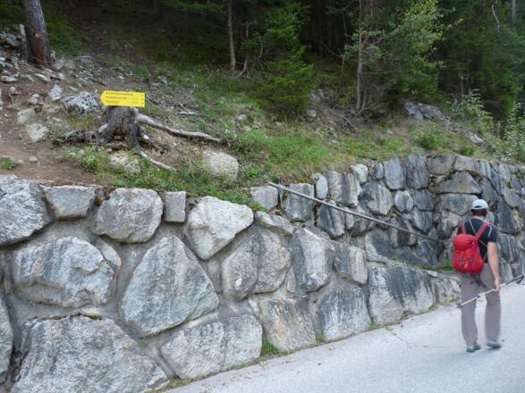 Nach einer kurzen Wanderung auf der Straße, münden wir in den Steig ein.