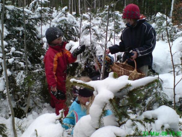 Ostereiersuche im Schnee