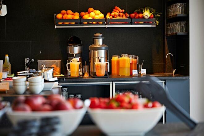 Frisch gepresste Säfte zum Bergfrühstück