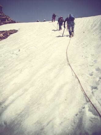 Aufschwung zum Annakogel Einstieg