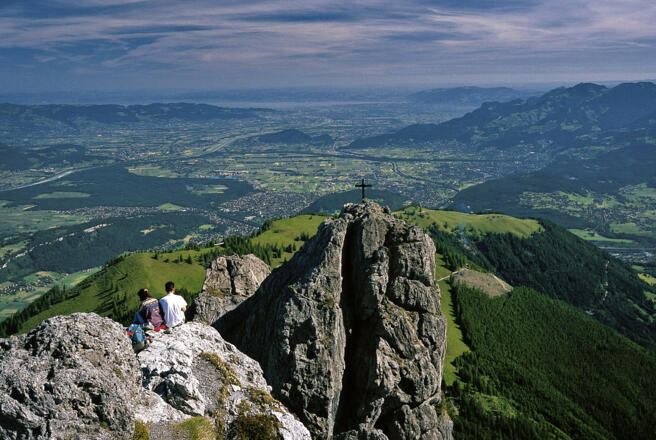 Blick von den Drei Schwestern zum Bodensee