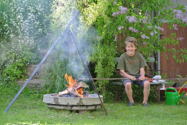Das Grillfeuer brennt