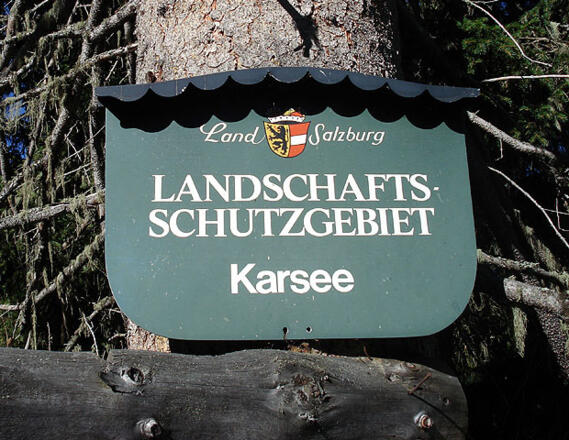 Eintritt in das Landschaftsschutzgebiet Karsee