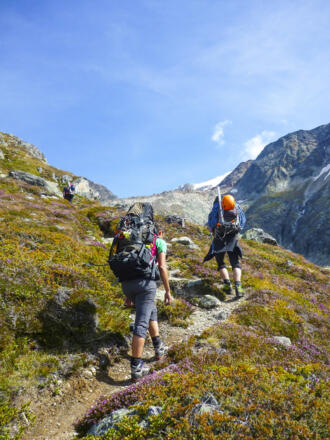 Steiler Gaißkarweg - oben rechts schon mit Blick auf Pfaffenferner