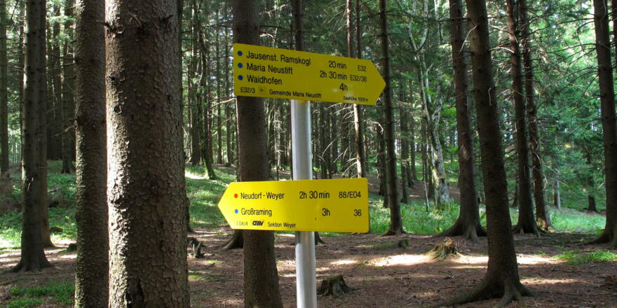 Wegweiser Neudorf-Weyer + Großraming