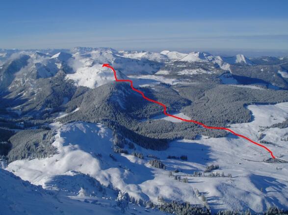 Die Route vom Braunedlkogel gesehen