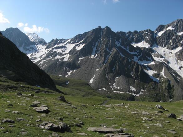 Über die Almwiesen der Grupalpe im Pfossentals