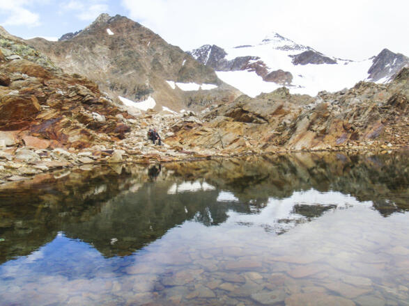 Ich am See vor der Hildesheimer Hütte nach dem Rückweg