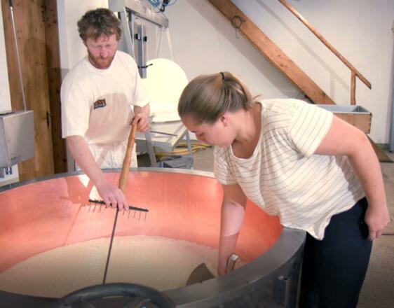 Käseherstellung Steinbergalm Käserei Alpbach