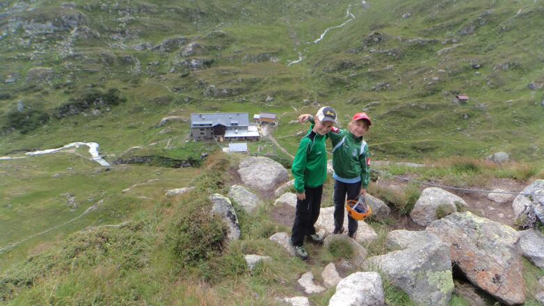 Am Ausstieg des Klettersteiges.