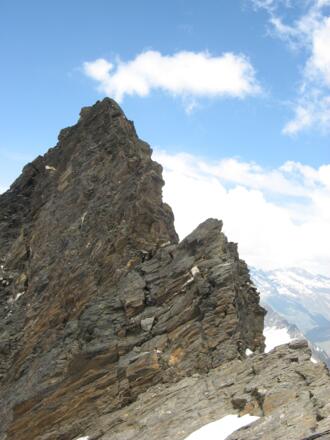 Kletterei am Verbindungsgrat zum Hohe Wilde Nordgipfel