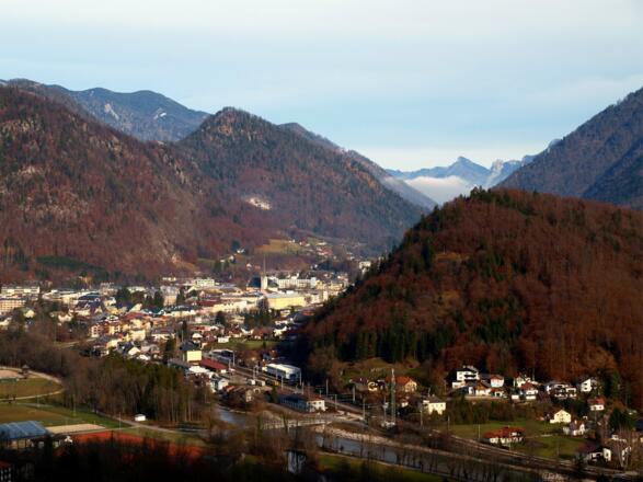 Blick auf Bad Ischl beim Abstieg