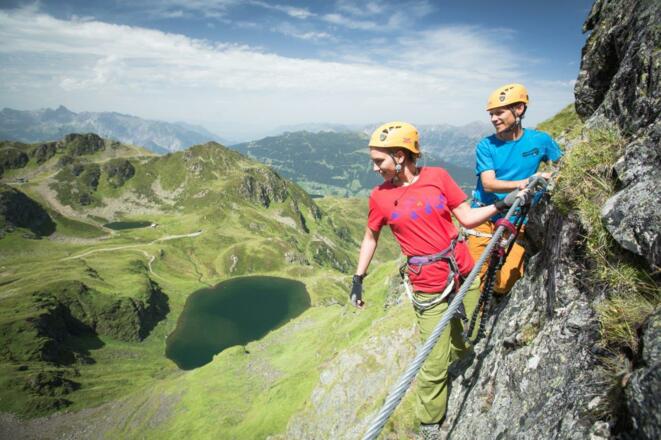 Klettersteig Hochjoch mit Blick zum Schwarzsee