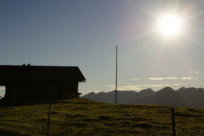 Blick auf den Walserkamm in der Abendsonne