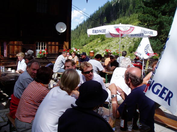 Die Terasse ist oft gut besucht