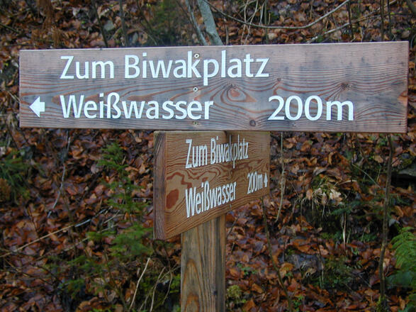 hier geht´s zum Biwakplatz Weißwasser am Saigerinbach