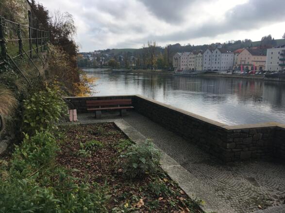 Schleifenroute - Passau Rastplatz - Blick auf die Ortsspitze/Dreiflüsseeck
