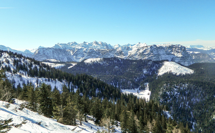 Ausblick vom Lattengebirge zur Reiter Alm