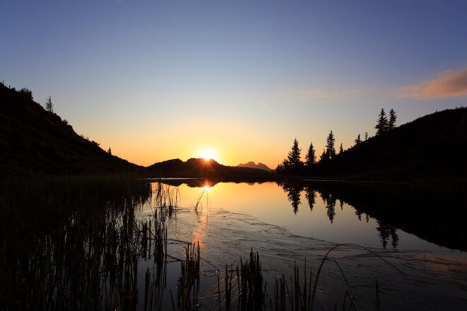 Sonnenuntergang bei den Trögseen