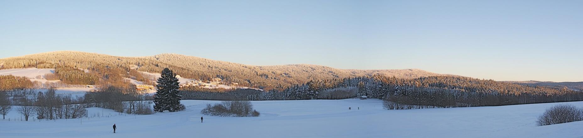 Abend-Panorama von der Loipe - Predigtstuhl/Knogl/Hirschenstein