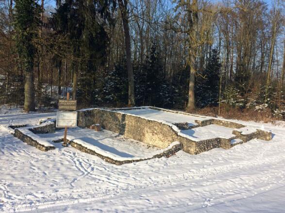 Ausgrabungsstätte Villa Rustica im Winter