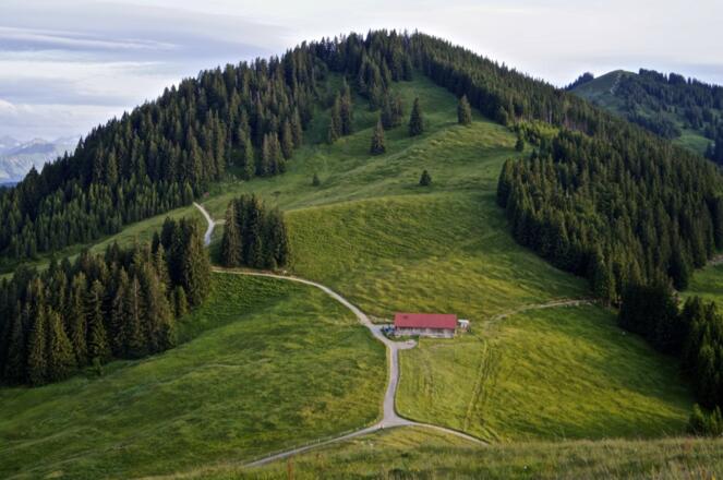Fahnengehren Alpe bei Abenddämmerung