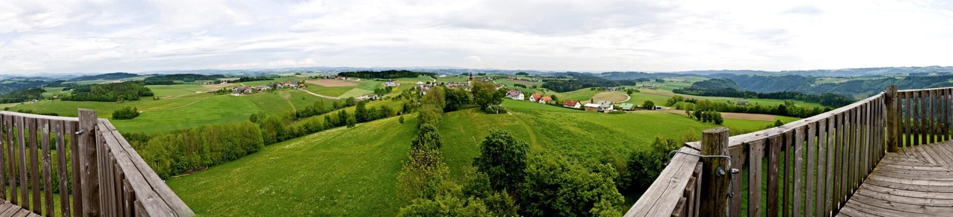Panorama Kirchberg - Blick vom Aussichtsturm Burgstall