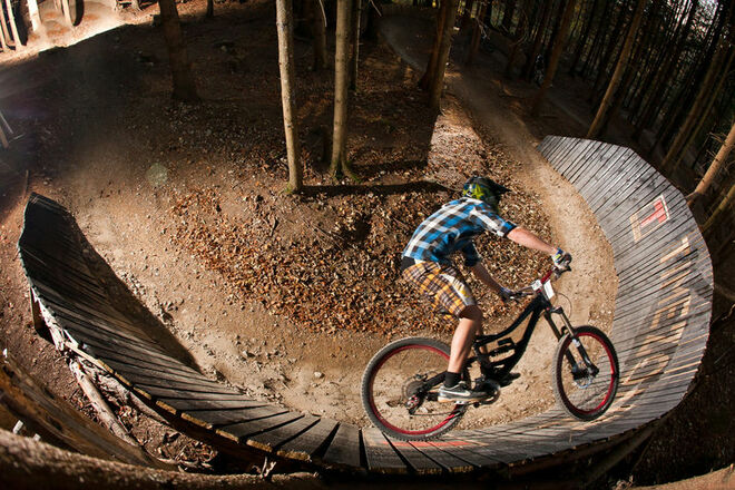 Rampe im Bikepark Samerberg.