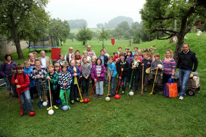 Gruppenfoto nach einer spannenden Partie &quot;Bauerngolf&quot;.