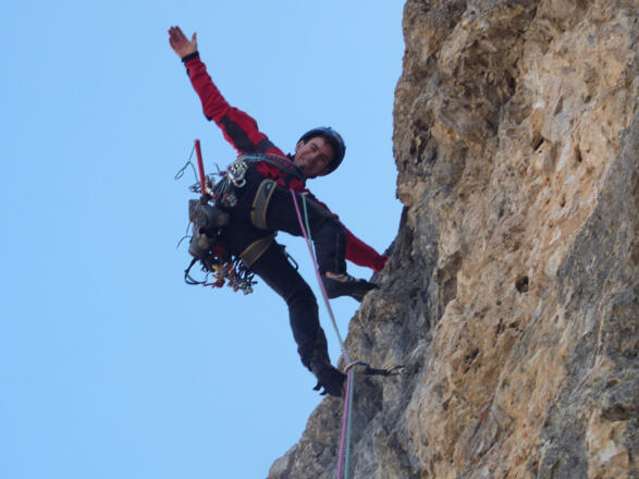 Alexander Peer beim Klettern