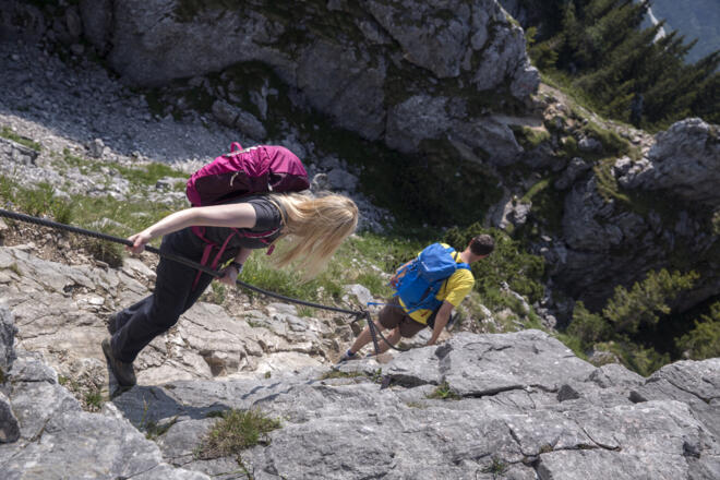Kletterpassage am Teufelstättkopf - Hüttenwanderung - Hüttenwoche Ammergauer Alpen