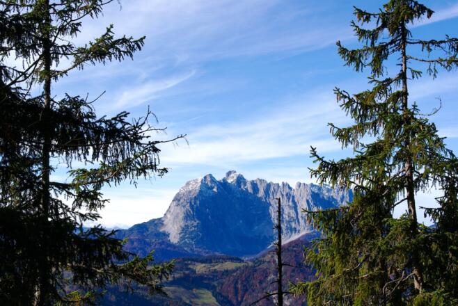 Blick zum Wilden Kaiser vor dem Gernsattel
