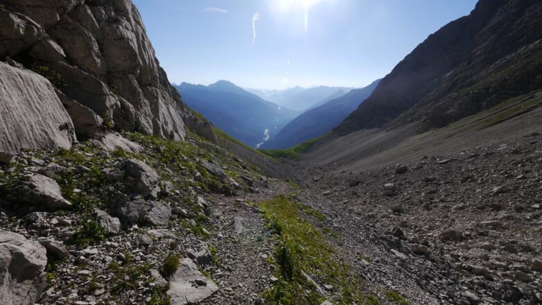 Blick von der Bockkarscharte in Richtung Schwarzwassertal